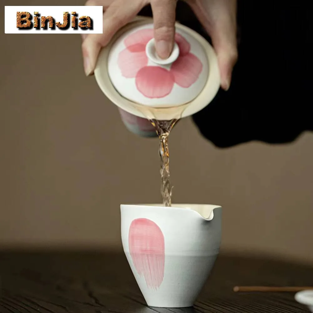 160 مللي مسحوق يين إبريق شاي اليد سحبت الوردي معرض كوب تخدم تشا هاي العدالة القهوة الحرفية اكسسوارات لوازم هدية #5