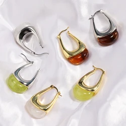 New Korean Transparent Acrylic Resin Geometric Hoop Earrings For Women Elegant Pendant Statement Earring Jewelry