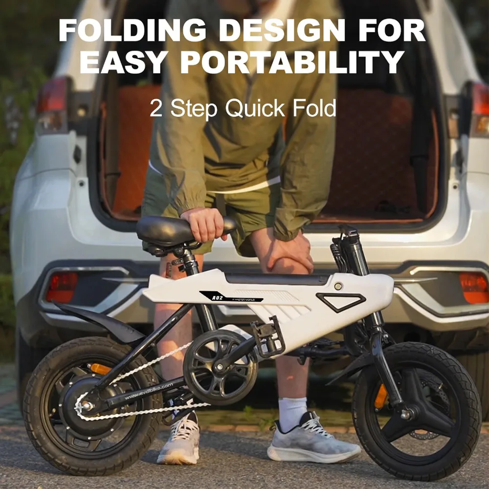 A02 Electric Folding Bike With 250W Motor 14inch Wheels 36V 6.4Ah Battery Kids Ebike image 3
