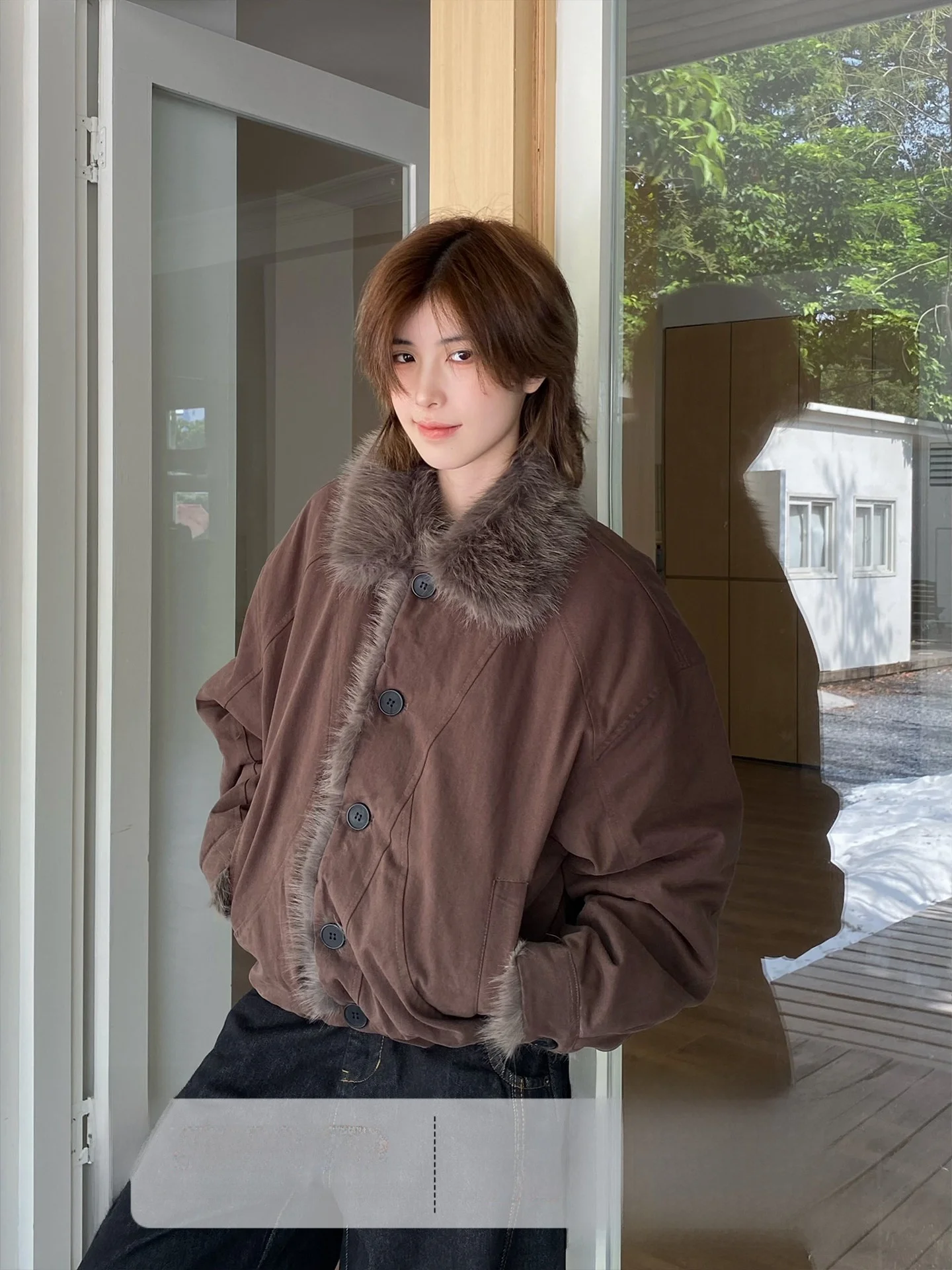 

Ja ort Thi Cotton Jaet with Fur Collar for Men And Women Warm Winter Outerwear Commute Sle Regular Fit Long Sve