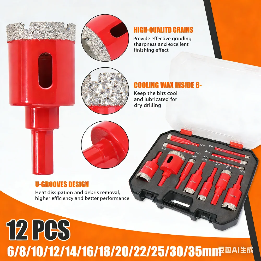 12pcs-brazed-dry-tile-drill-bit-5-16mm-hole-cutter-drill-bit-hexagonal-shank-hole-opener-for-marble-ceramic-granite-porcelain