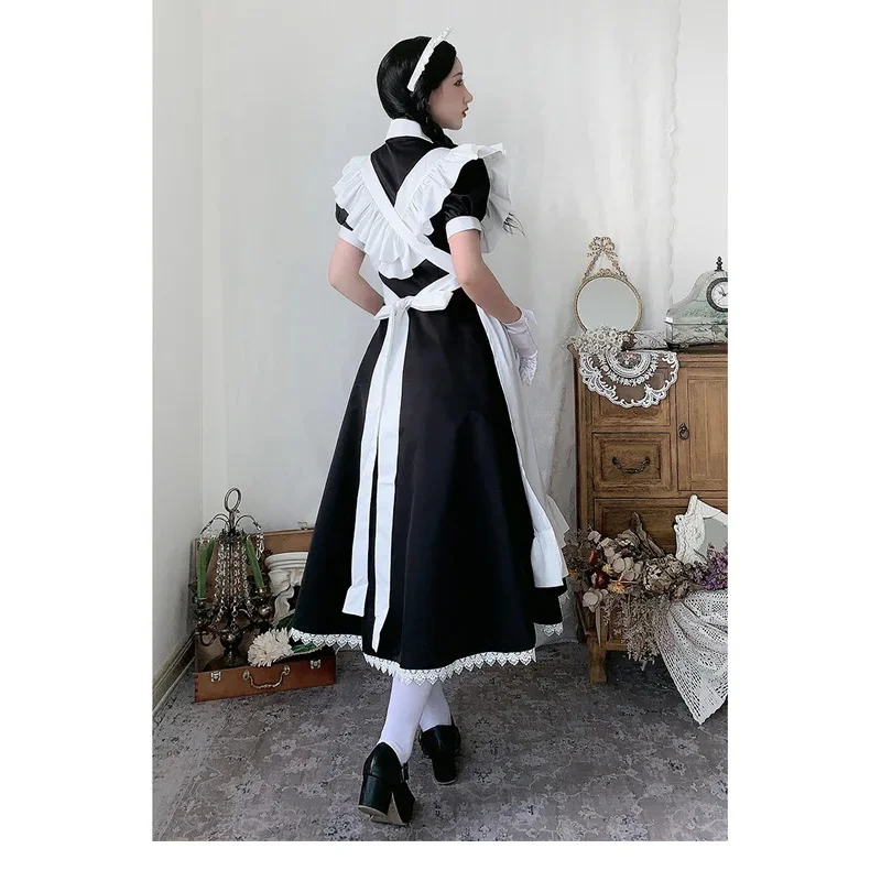 Women maid outfit anime long dress French court maid dress Lolita cosplay costume dresses