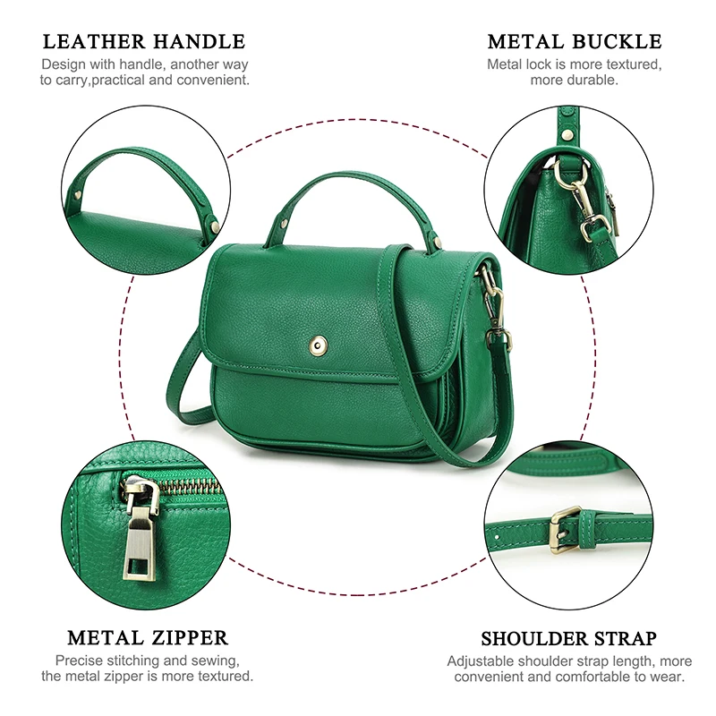 Contact\'S Women Luxury Crossbody Bag Genuine Leather Fashion Solid Color Shoulder Bag For Female Designer Messenger Tote Handbag