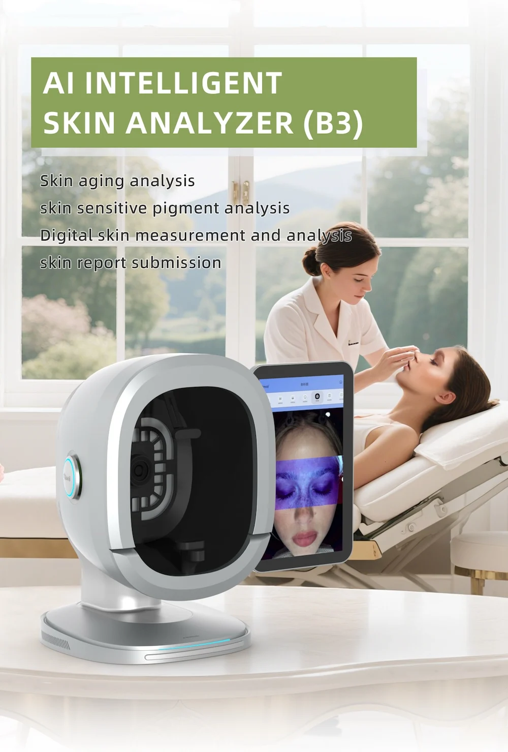 TGR B3 Skin Analyzer Portable Detection Skin Problem Diagnosis 8 Spectrum Professional Analysis Beauty Salon Equipment