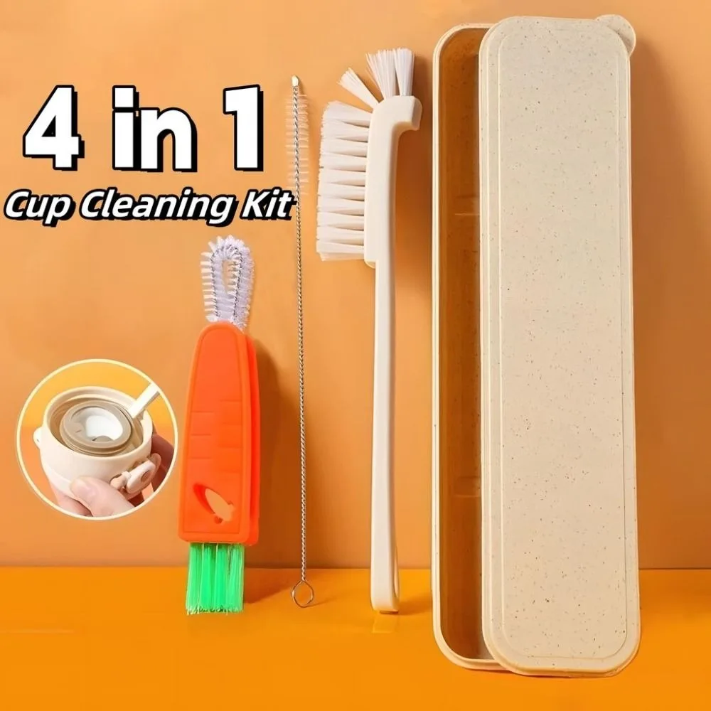 

Cartoon Bottle Gap Cleaner Brush Multi-Functional 360° Rotatable Silicone Bottle Cleaner Flexible Design Straw Cleaner