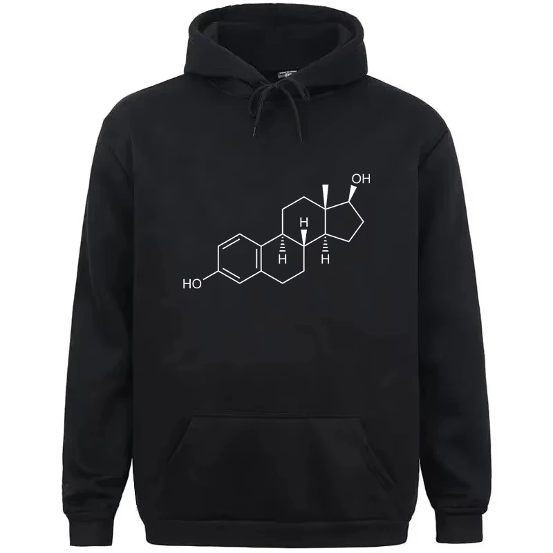 Funny Epimestrol Chemical Molecules Pattern Men's Hoodies Long Sleeve Crew Neck Streetwear Fashion Physics Luminous  women