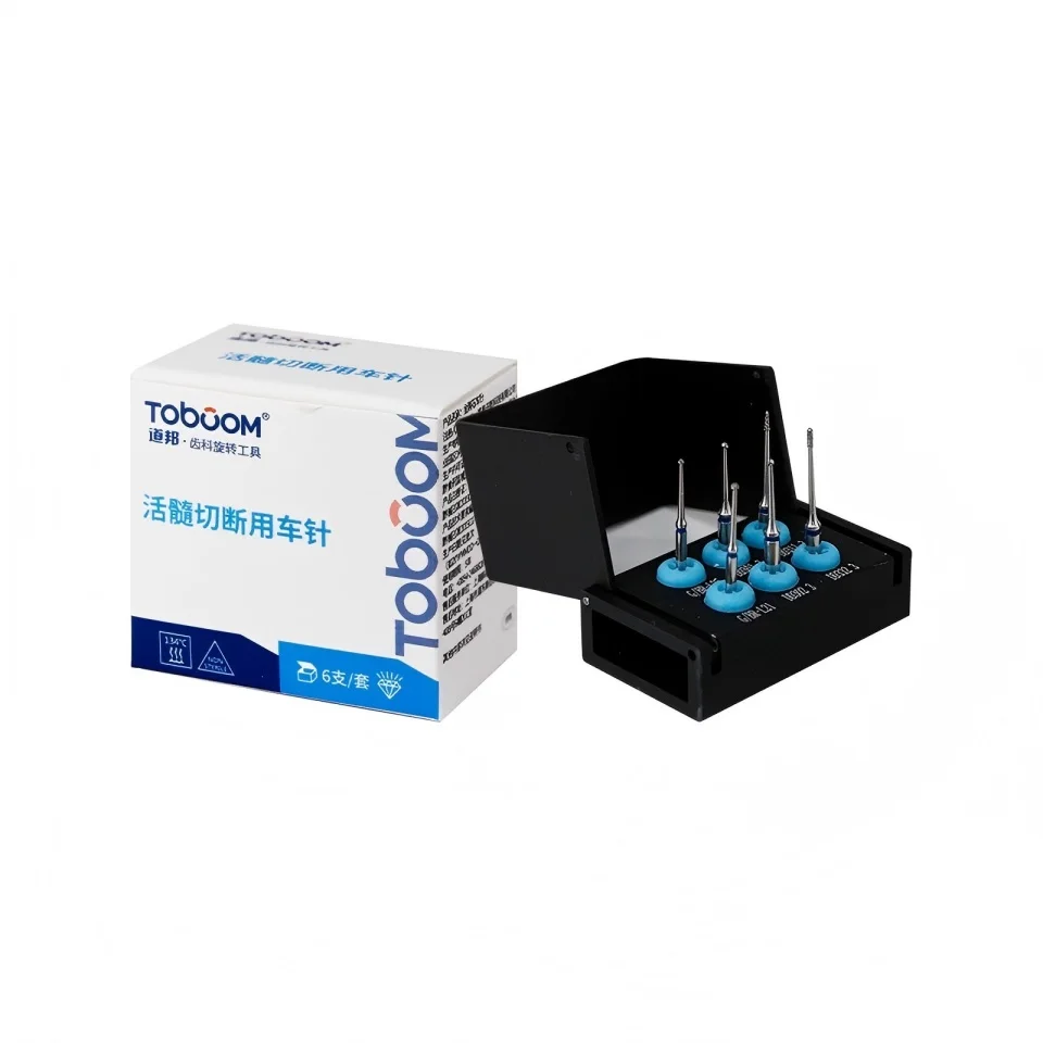 TOBOOM FG7706 Dental Bur Kit for Vital Pulp Therapy 6Pcs/Set Diamond Burs for Precise Amputation Fine Cavity Preparation Tool