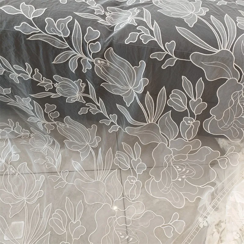 

1 Yard/3 Yards， New Soft Embroidered Lace Stickers Mesh High End Wedding Dress ，Clothing Handmade DIY Decorative Accessories