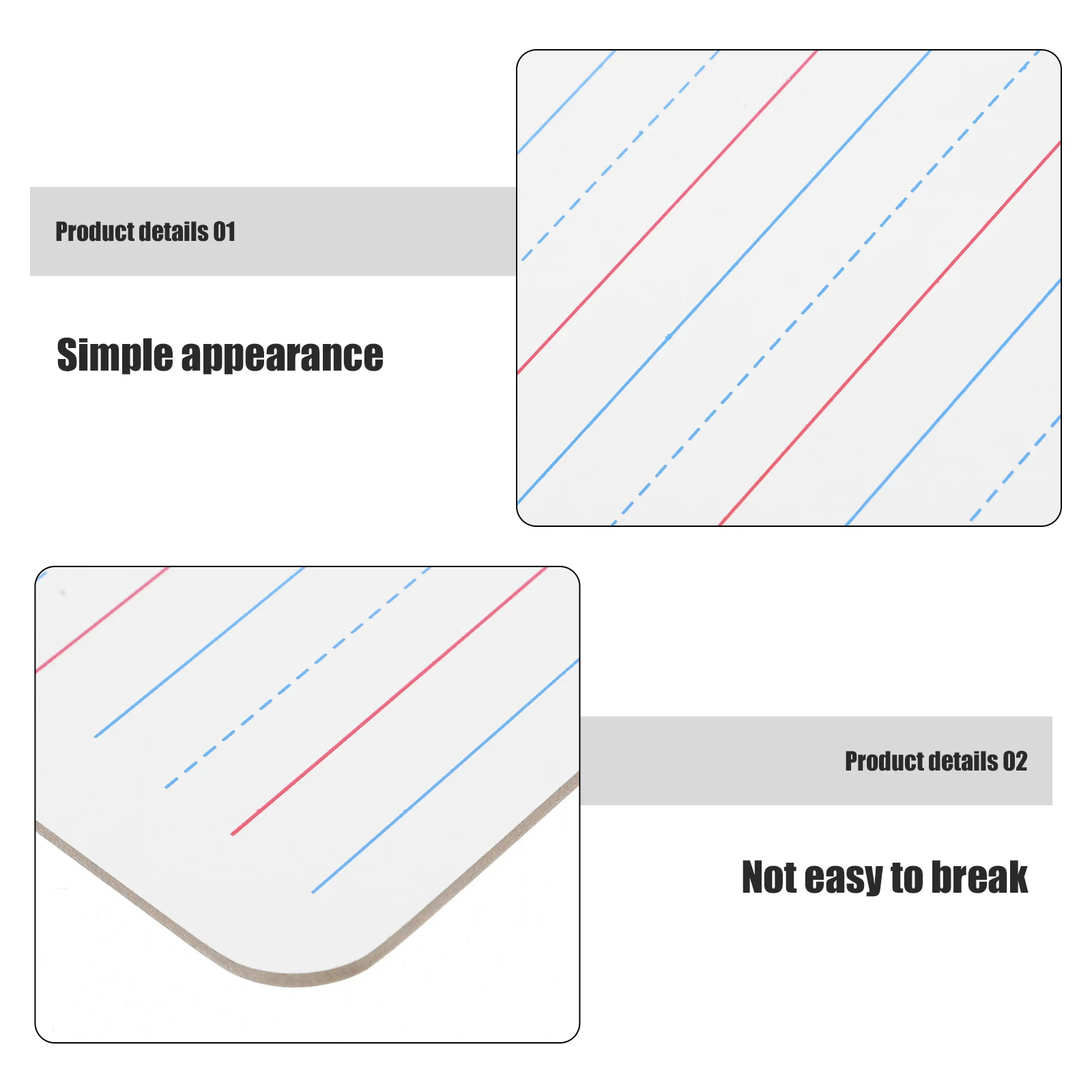 Double-Sided Four-Line Three-Grid Small Whiteboard Dry Erase Board English Writing Practice Portable Learning Board School