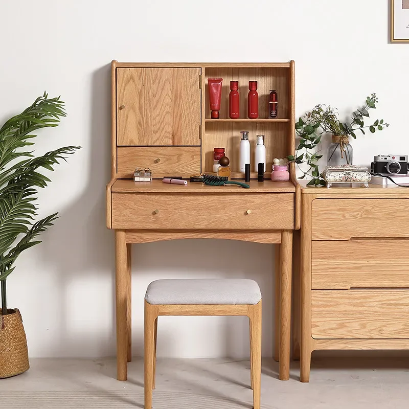 Factory direct sales pure solid wood dresser oak cosmetic table small apartment