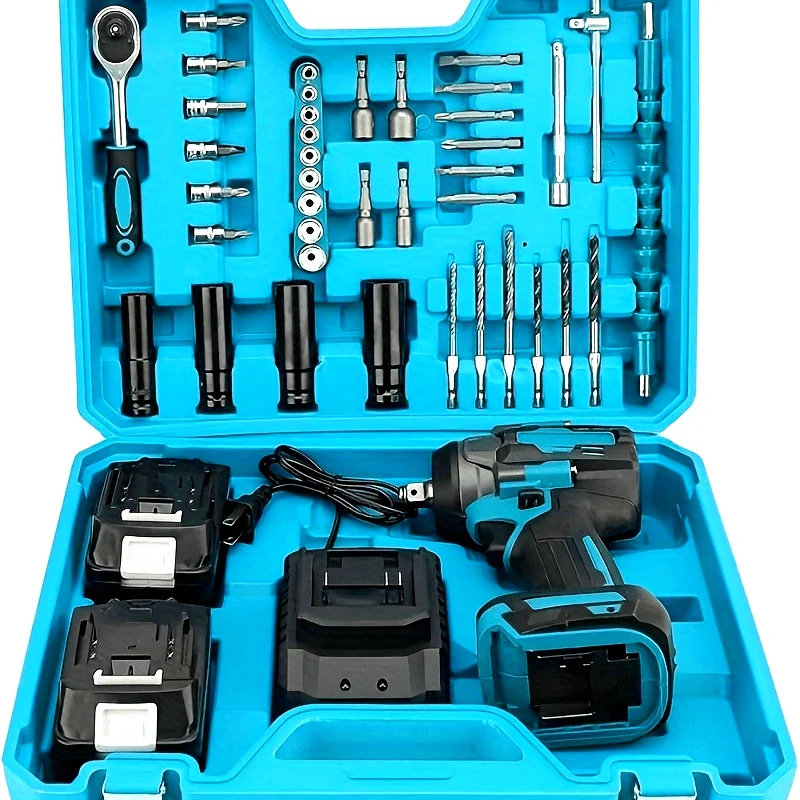 24pcs 36V Two-speed Two Battery One Charger-Lithium Electric Drill Toolbox, LED Lights And Carrying Case for Rotary Power Tools