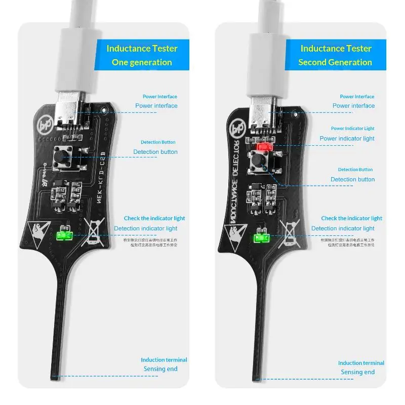 Type C Inductance Tester Mainboard Coil Tester Inductance Detector Electromagnetic Induction Quick Fault Check Repair Tool