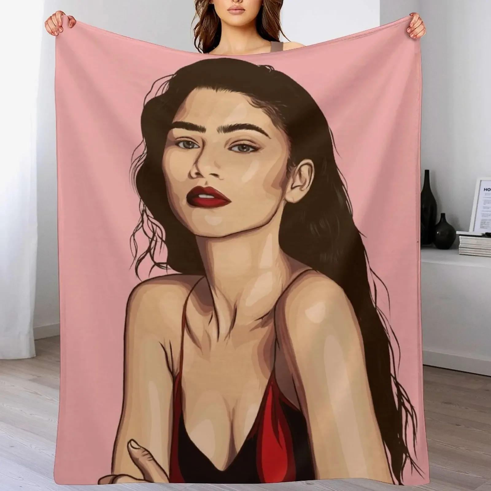 

zendaya Throw Blanket Kid'S For Decorative Sofa Camping Plaid Blankets