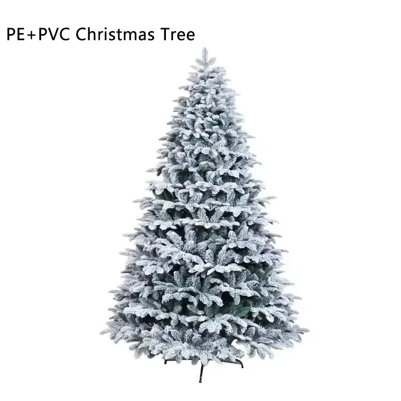 

Artificial Christmas Tree PE+PVC Flocking Christmas Tree White Snow Christmas Tree Atmosphere Home Decoration 120cm-240cm