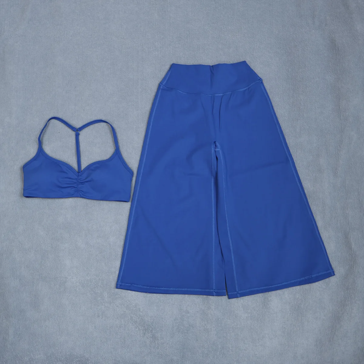 Ctenkevet Damen-Sportset, 2-teilig, rückenfreier Push-up-Yoga-BH, Pilates-Trainingsoberteil, Caprihose mit hoher Taille und weitem Bein, schnelltrocknender Sportanzug für das Fitnessstudio – Detail 17