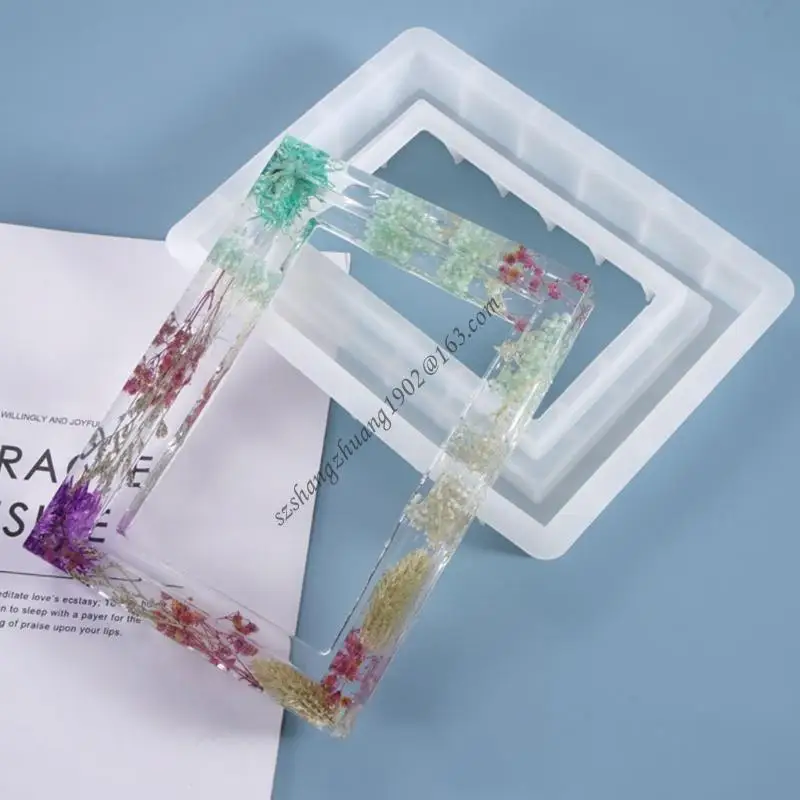 

Q6RB Resin Crystal Epoxy Mold Rectangular Photo Frame Crafts Casting Silicone Mould