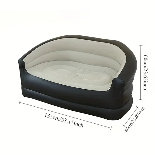 Imagen 2 del producto Cama inflable portátil para exteriores, sofá doble para descansar, sillón reclinable inflable plegable para acampar, sofá inflable flocado para exteriores
