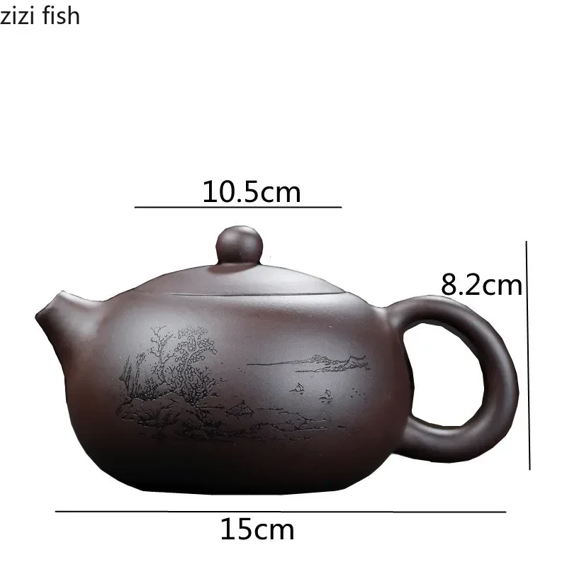 Purple Clay Teapot 420ml Teapot Tea Kettle Tea Maker Coffee Table Tea Making Tool Household Teaware Handmade Teapots Gift