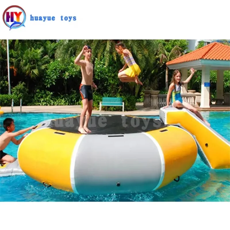 Inflatable Water Trampoline, Durable Floating Jumping Bed, Summer Outdoor Water Games, 6 in 1 Fun Pool Toy view 4