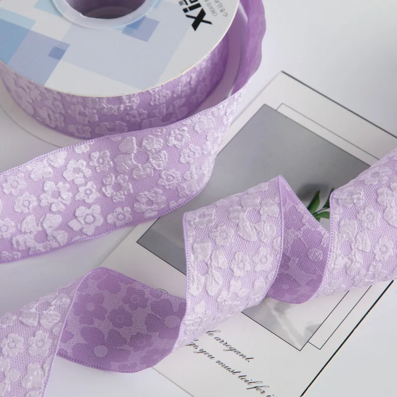 

Simple Multi-color Printed DIY Bow Decoration Material Jacquard New Woven Ribbon Flower Packaging Cake Decorative Tape
