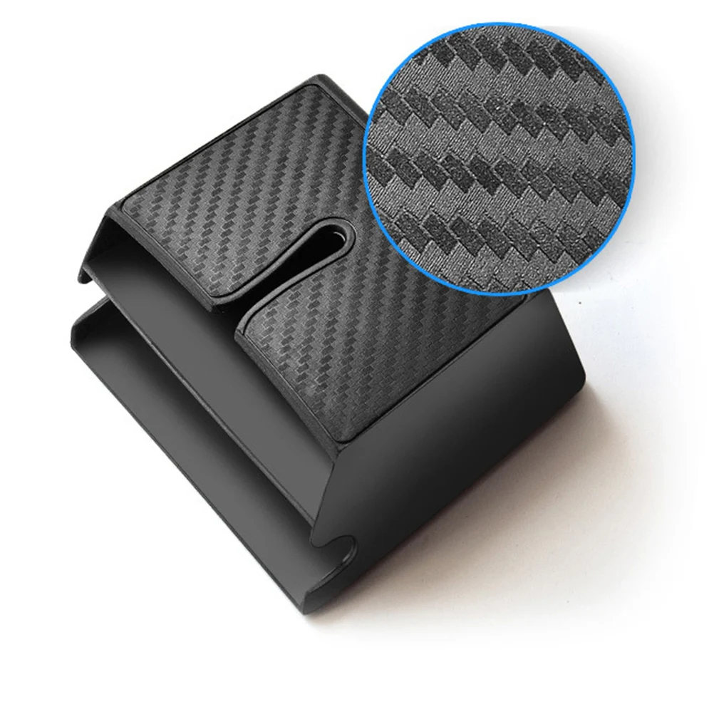 

Car Storage Box Organizer Bins SUV Holder Multi Pocket Small PVC Carbon Fiber Durable Reusable Adhesive Charging Port Car