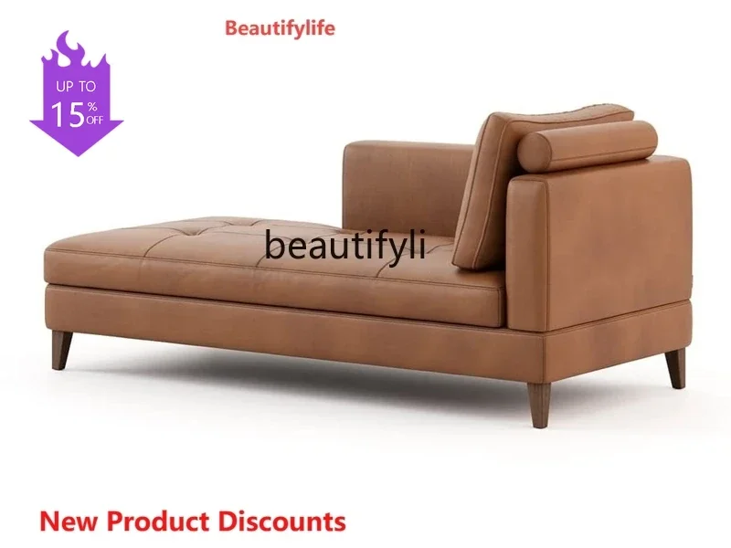 Q181 Modern Italian Light Luxury Living Room Chaise Longue Small Apartment Balcony Leisure Sofa Bedroom Solid Wood Beauty Sleepi