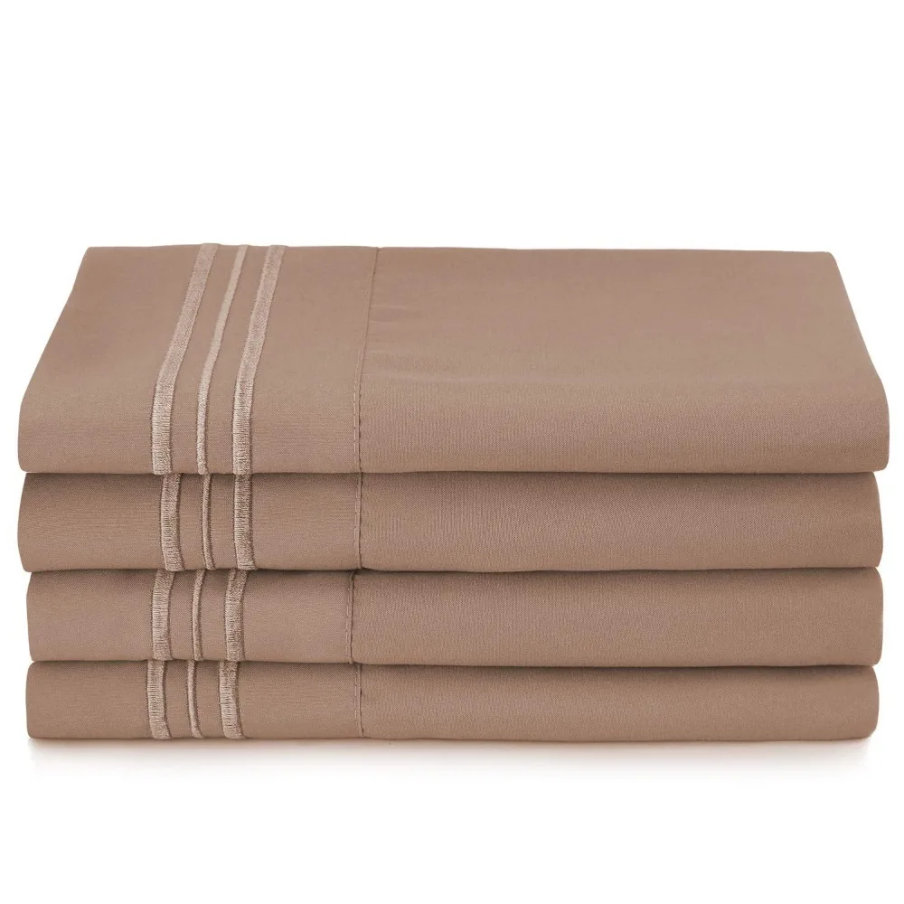 Matratze Topper tiefe Taschen Spann betttuch Mikro faser Sammlung Bettlaken Set Königin Tages decken für Bettdecke Taupe Sand voll