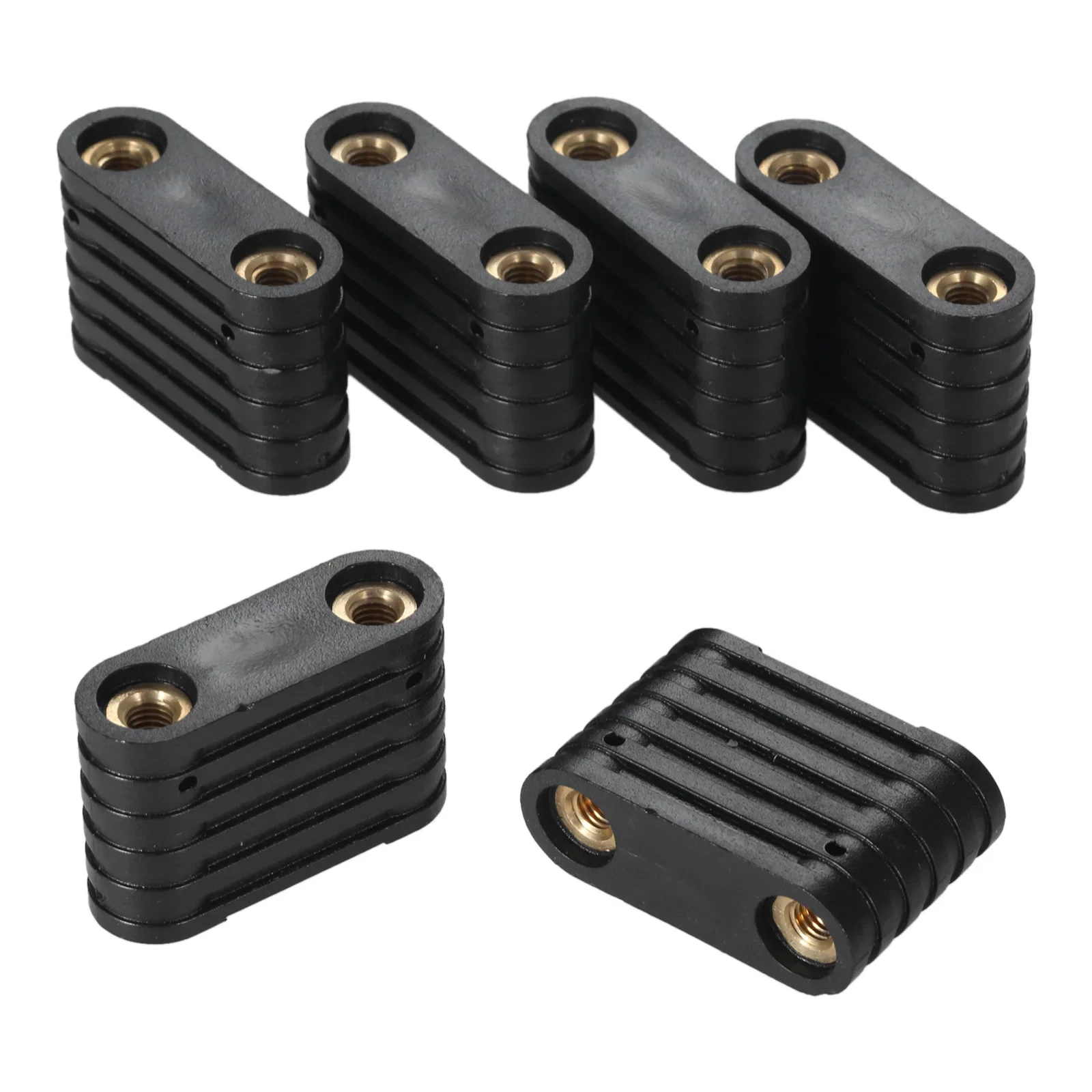 5/6Pcs inserto per pedana da surf tavola da surf in plastica nera Kit di ricambio per pedana da Windsurf SUP 2 fori