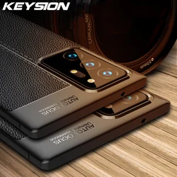 KEYSION Shockproof Case for Samsung Galaxy Note 20 Ultra luxury Leather Soft Silicone Phone Back Cover for Samsung NOTE 20 Ultra