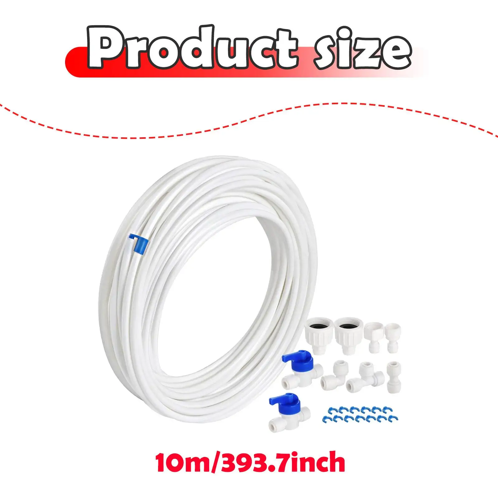 

Water Tube Connector Kit with 1/4 Outlet Filter Easy Installation Ice Machine PE Multifunctional Accessory Filter Fitting
