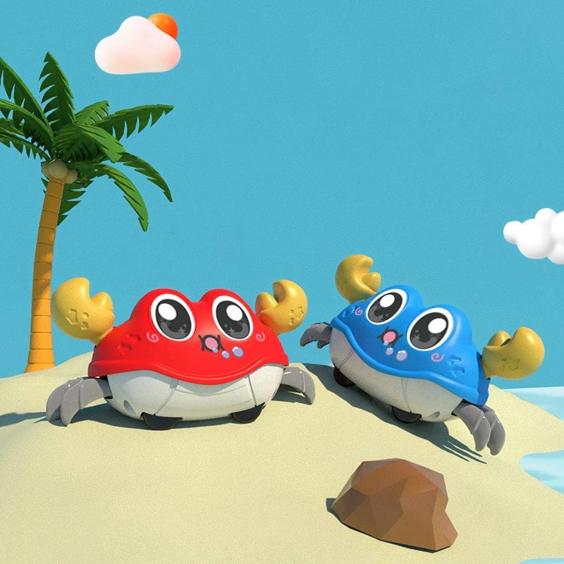 ของเล่นเด็ก ปูการ์ตูนวิ่งวนสองวง สนุกสนาน สร้างปฏิสัมพันธ์ระหว่างพ่อแม่ลูก ของเล่นคลานแบบเฉื่อย ของขวัญสำหรับเด็กชายและเด็กหญิง