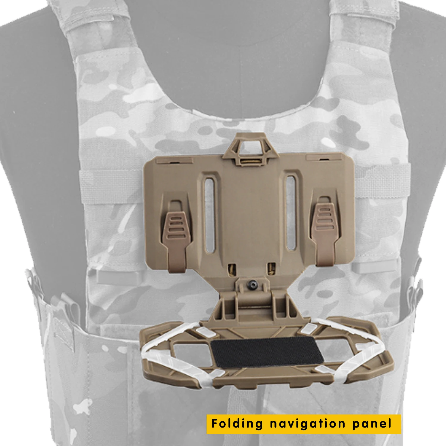 BOOIU Tactical MOLLE Folding Navigation Board Phone Holder Cellphone Carrier Board Holder Military Airsoft Hunting Accessories