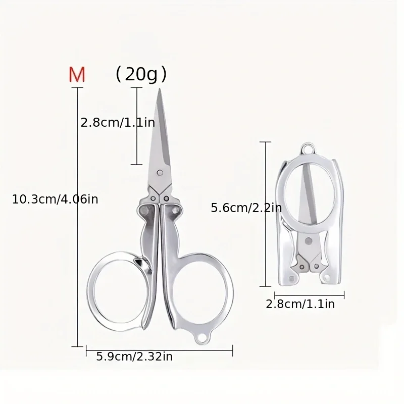 قطعة واحدة من مقصات صغيرة قابلة للطي ومحمولة ومتعددة الوظائف من الفولاذ المقاوم للصدأ للسفر والمنزل ومقص أمان للطلاب #5