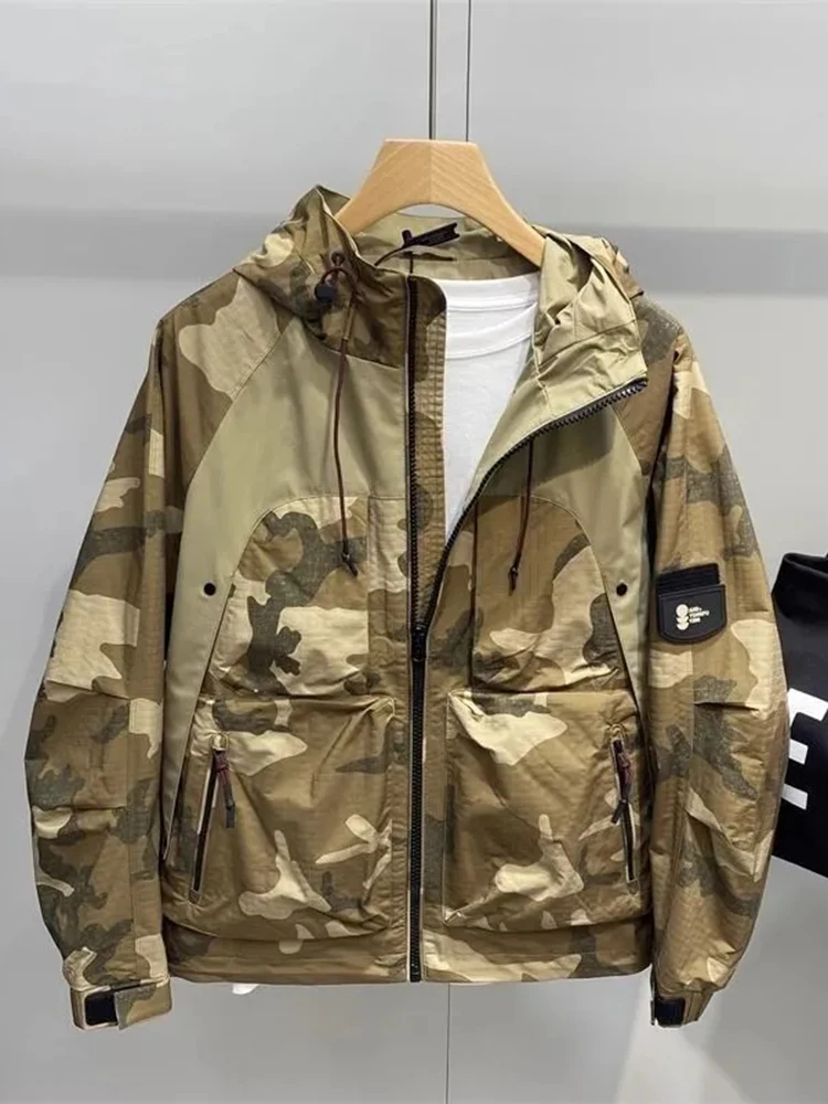 American Sle Camouflage extérieur Jaet hommes printemps automne coupe ample coupe-vent fermeture à glissière longue Sve jeunesse Faion