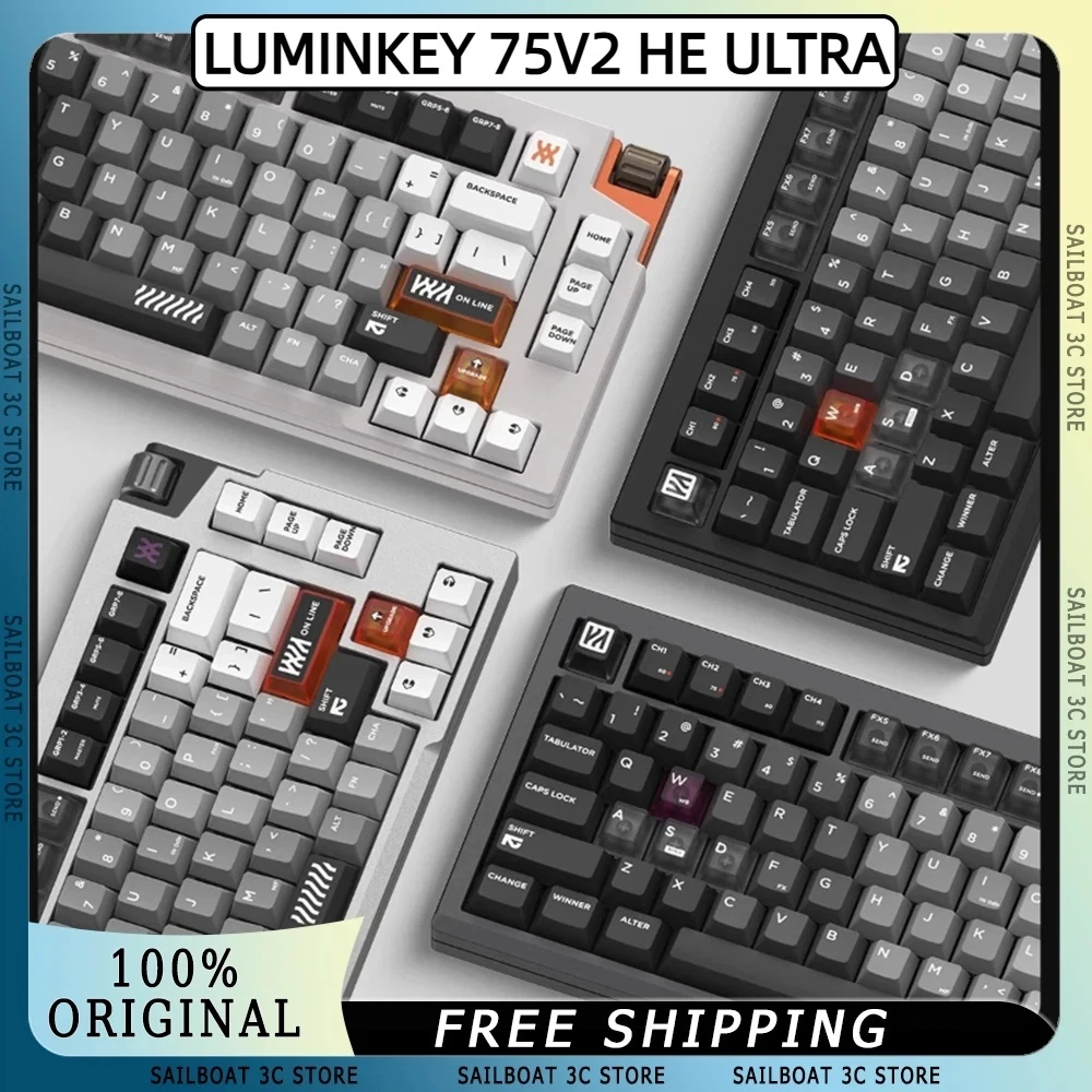LUMINKEY 75V2 HE ULTRA Bluetooth Wireless Mechanical Keyboards Magnetic Switch 8k RT 0.005mm 0.08ms Low Latency Gaming Keyboards