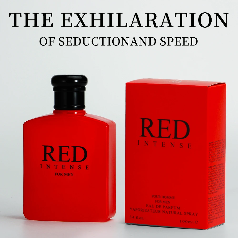 RED INTENSE Eau de Parfum Spray 2 piezas, fragancia aromática multicapa, perfume EDP para hombre, 3,4 onzas/100 Ml