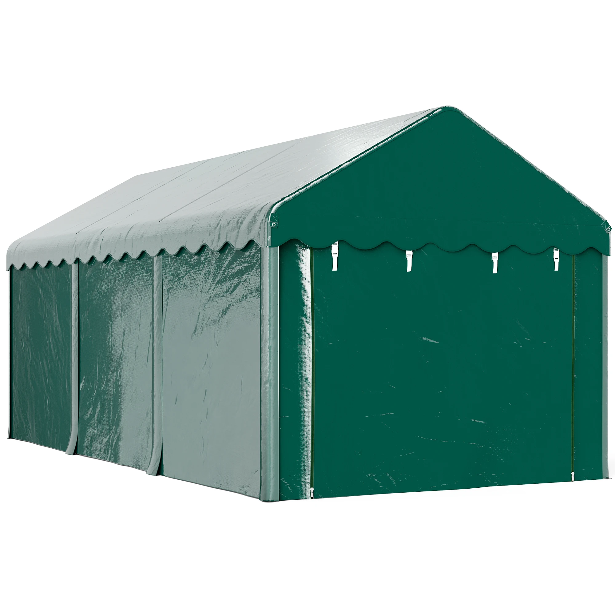 Tenda Garage per Auto 3X6M Resistente con 2 Porte Avvolgibili in Tessuto PE 200g Verde
