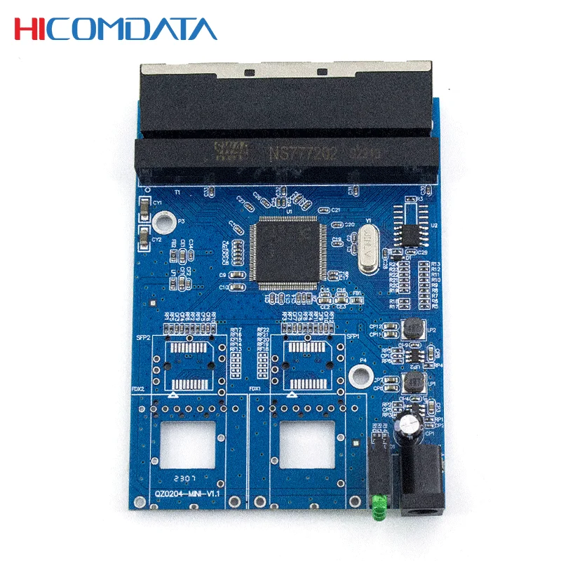 HICOMDATA Gigabit Switch Network Pcb Mini 6 Ports 1000mbps 2 Sfp 4 Rj45 Ethernet Fiber Internet Desktop Switch PCBA