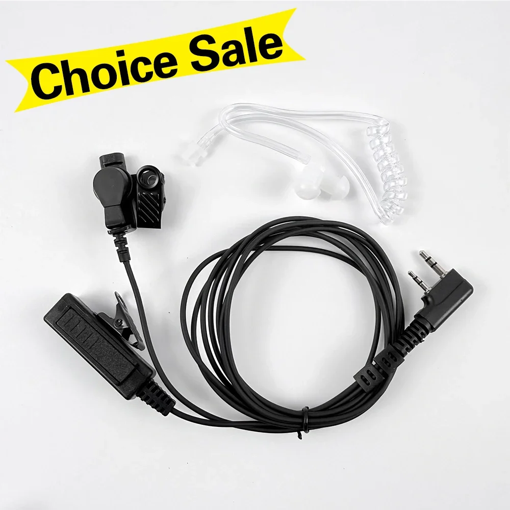 2-Pin Covert Acoustic Tube Earpiece Headset for Kenwood Puxing Wouxun Baofeng Two Way Radio 2pin