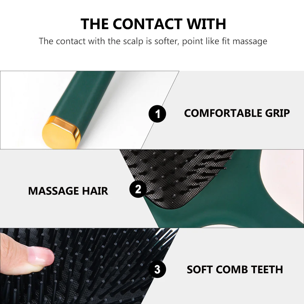 

1 шт., расческа-массажер с подушкой безопасности для укладки волос, уход за гладкой кожей головы, эргономичная ручка, пластиковая щетка для волос, домашний салон, офисное использование
