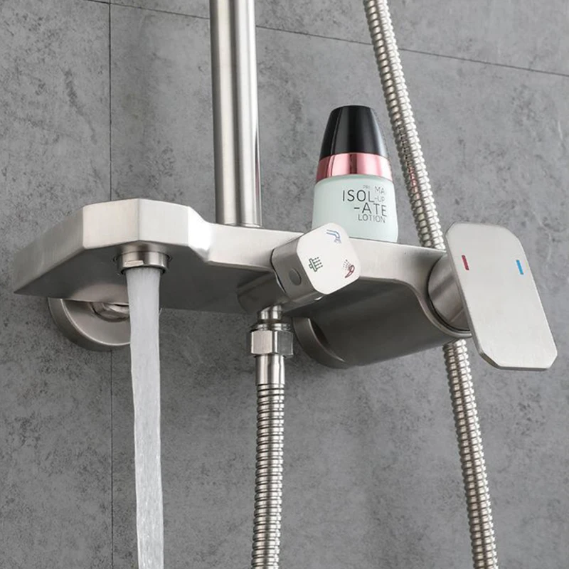 Imagem -04 - Conjunto de Chuveiro de Banheiro em 304 Torneira do Chuveiro Doméstico Banheira de Parede Coluna de Chuveiro de Chuva Torneira de Bidé Aço Inoxidável