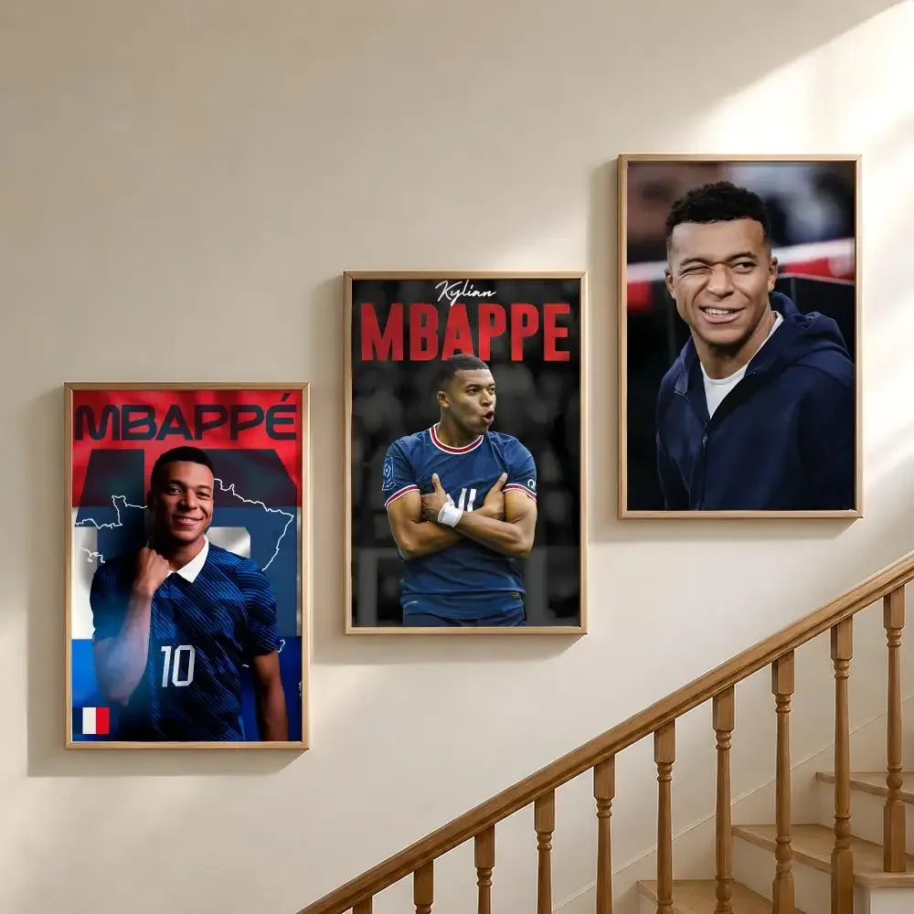 Sports Kylian Mbappe 10 Football Star Poster Waterproof HD Modern Peel And Stick Wall Decor Bedroom Living Room Dorm Office