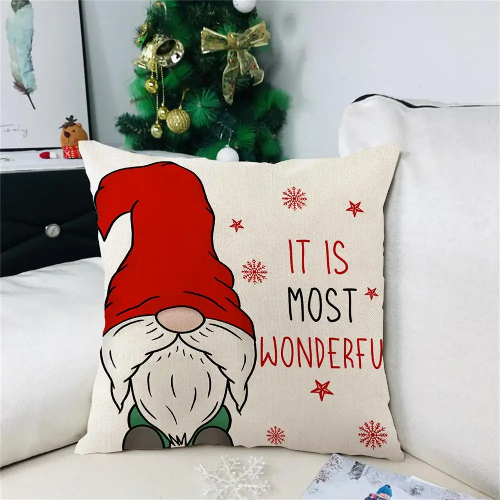 Pillow Cover Removable Throw Pillow Case Increase Atmosphere Fashion Christmas Tree Elk Pattern Cushion Cover Home Decor