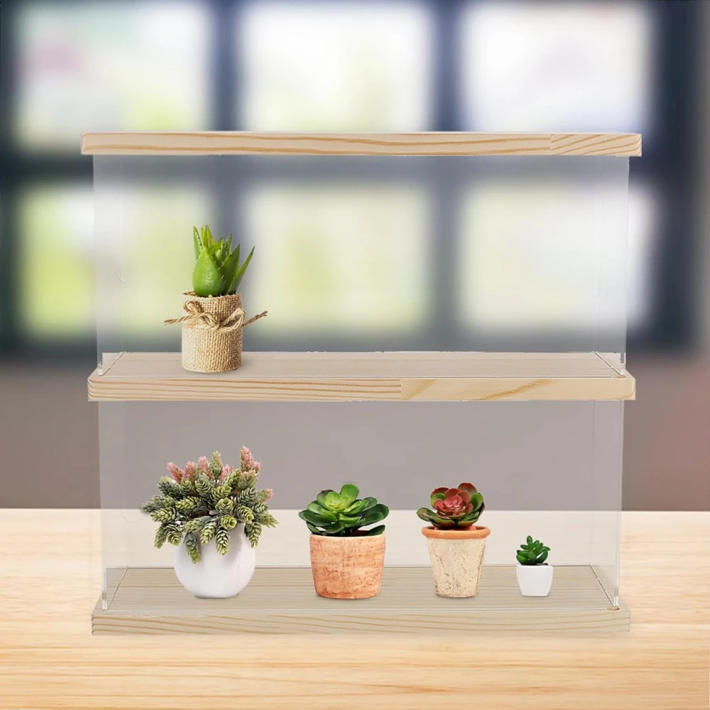 

Acrylic Wood-based Display Storage Box Organizer for Toy Model Blind Boxes Wood-based Showcase Box Storage Case Organization