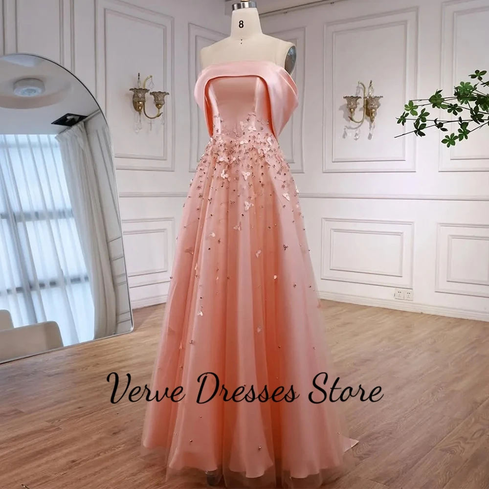 Pink Satin and Tulle Evening Dress with Off the Shoulder A-Line Celebrity Gowns Crystal Flowers Customized Homecoming Dresses image 4