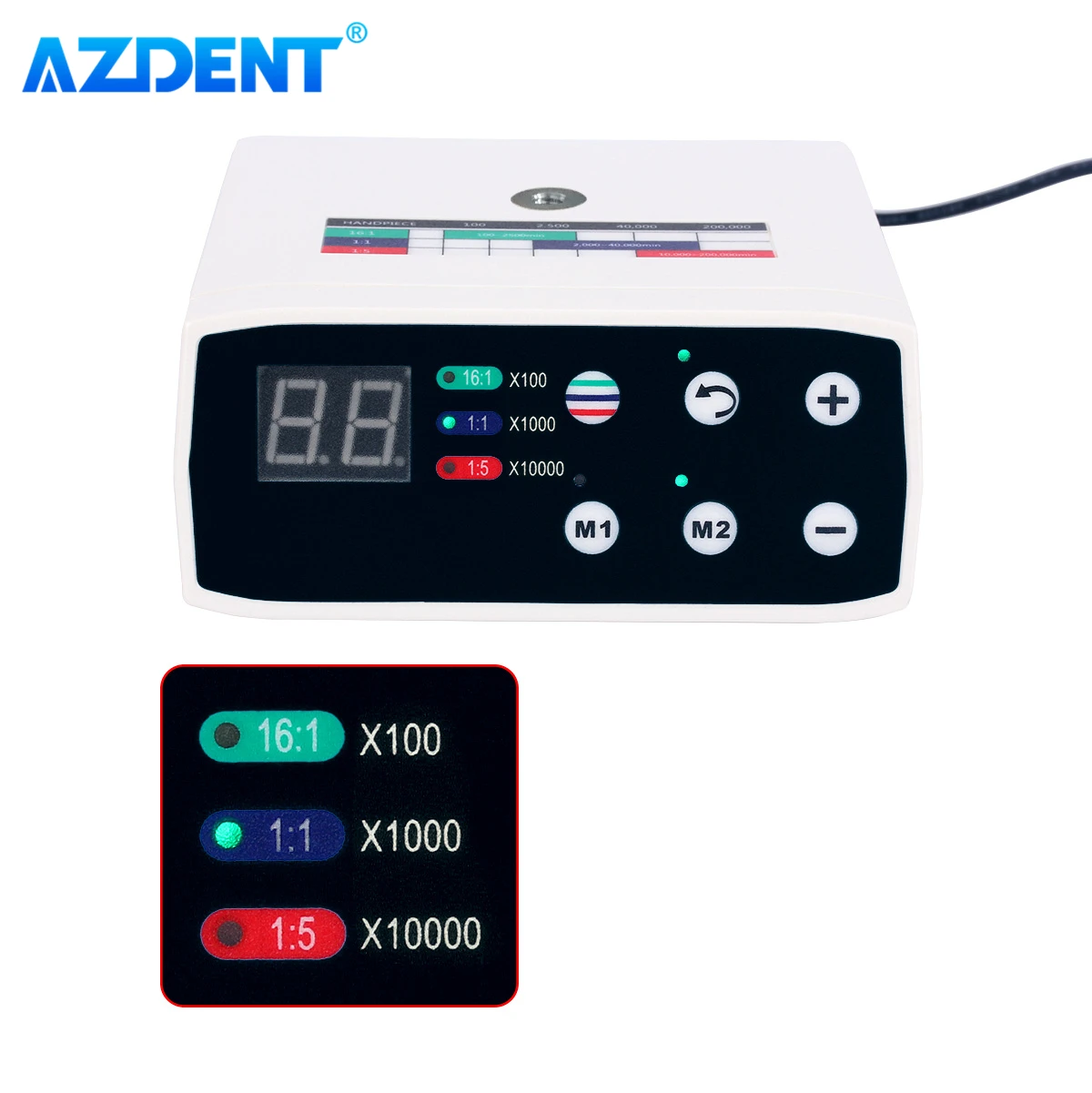 Dental elektryczny mikrosilnik LED Light AZDENT bezszczotkowy 2/4 otwory pasuje 1:1/1:5/16:1 rękojeść narzędzie stomatologiczne dla dentystów