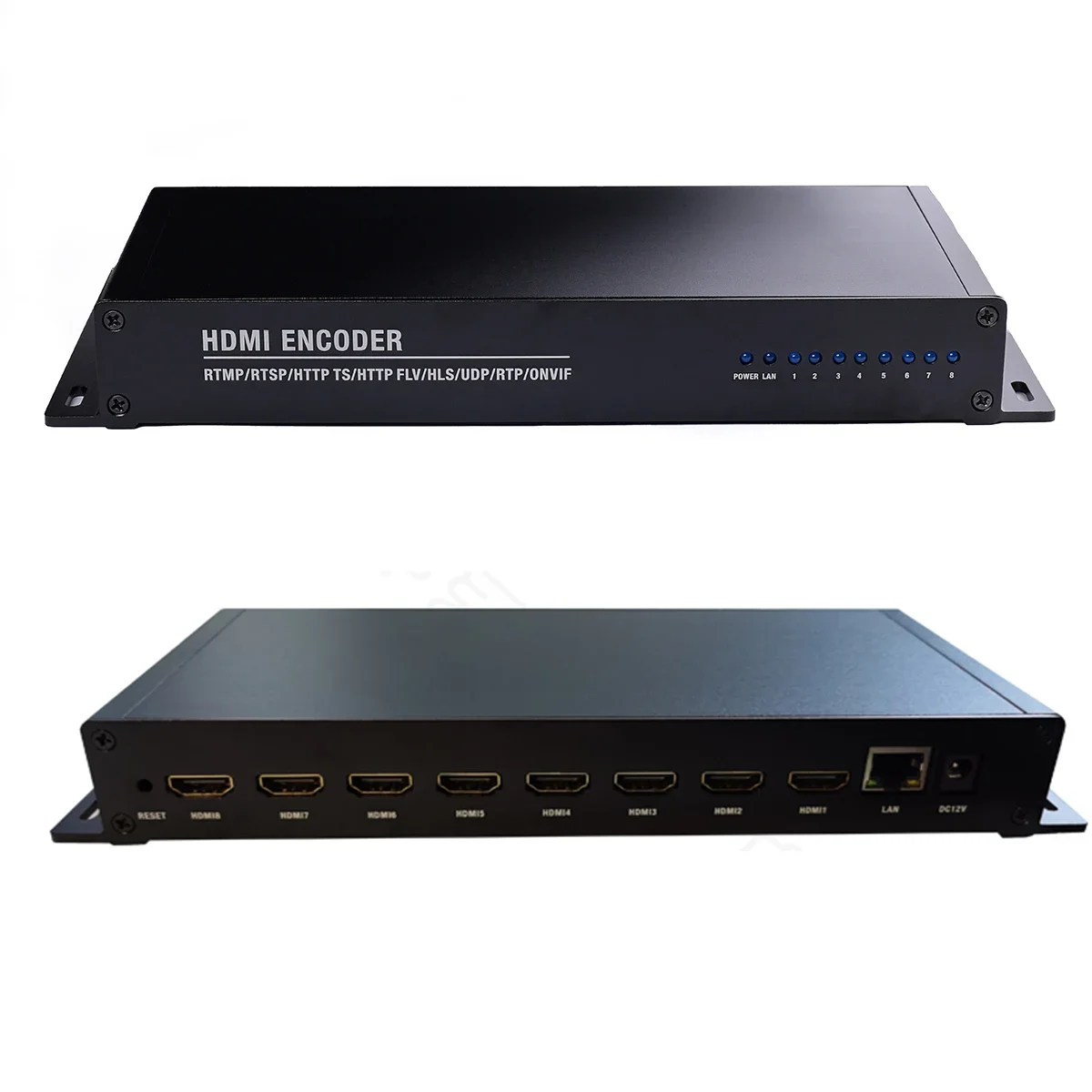 

8-канальный HD-кодировщик HDMI-IP(http/rtmp/udp/rtsp/hls), H264/H265 сетевой кодировщик, кодировщик live 1920X1080P