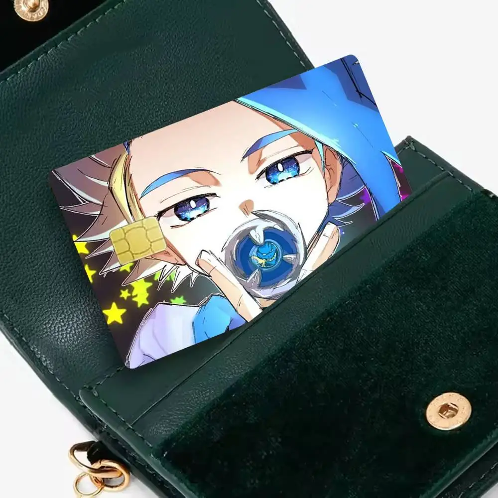 Anime B-Beyblade X 4pcs 1Set Laser Holographic Sticker Skin Cover for Credit Bank Debit Card
