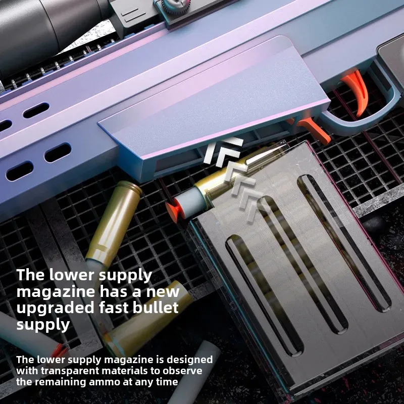 バレットソフト弾丸銃発射可能おもちゃの銃少年スナイパーライフルモデル手動ロードアンダーロードライフルクリスマス 2025