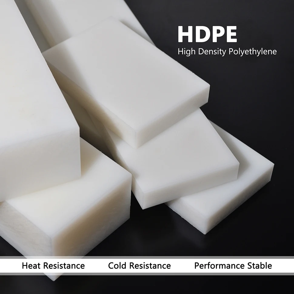 HDPE Block White PE Polyethylene Rectangular Solid Plastic Tapping Block High Density Sheet Machining Home Floor Improvement